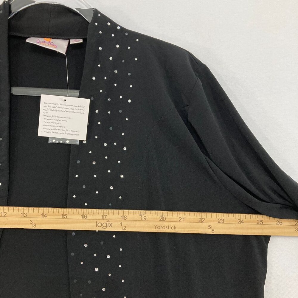 New Quacker Factory Jacket Large Open Front Embel… - image 5